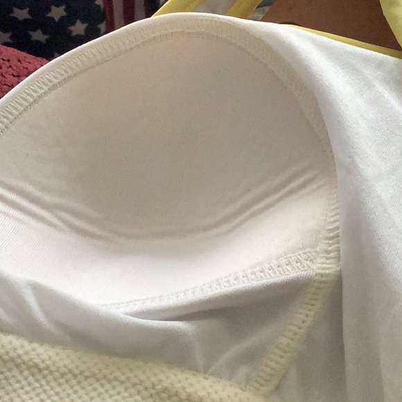 ZEROXPOSUR tankini top yellow black size 10 stretchy built in bra Box 500 - Picture 8 of 8